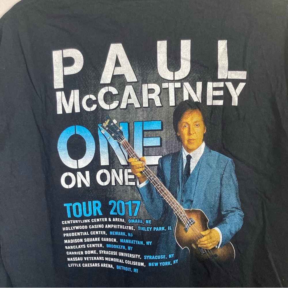 Paul McCartney 2017 one on one tour shirt black 2XL from the MSG show. Worn 1x - Picture 4 of 5